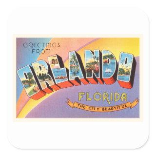 Orlando Florida FL Old Vintage Travel Souvenir Square Sticker
