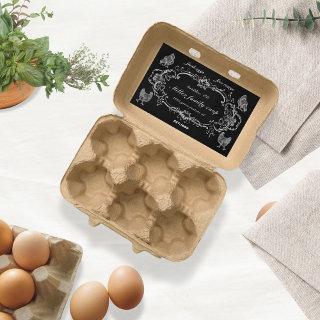Ornament Border Vintage Chalkboard Egg Carton Rectangular Sticker