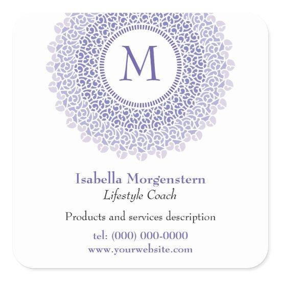 Ornamental Monogram Promotional Sticker