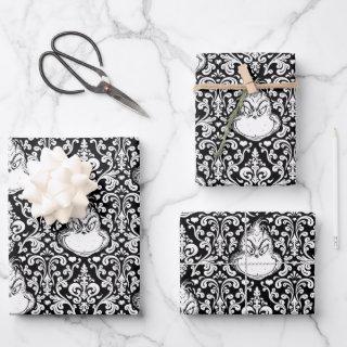 Ornate Black Grinch Pattern  Sheets