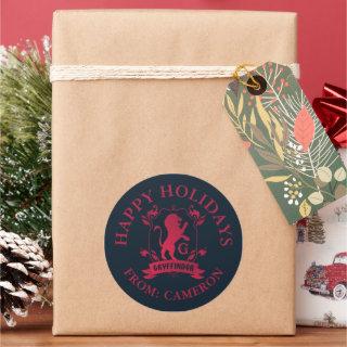 Ornate GRYFFINDOR™ House Crest | Happy Holidays Classic Round Sticker