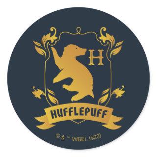 Ornate HUFFLEPUFF™ House Crest Classic Round Sticker