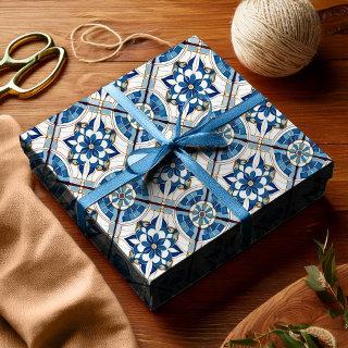 Ornate Moroccan Tile Pattern#4 Blue White ID1078
