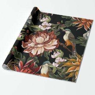 Ornate seamless pattern with vintage peonies,  ros