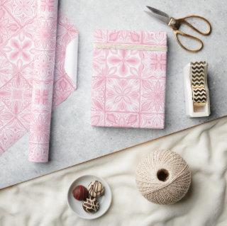 Ornate tiles in pink