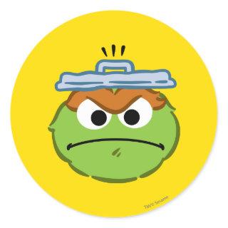 Oscar Angry Face Classic Round Sticker