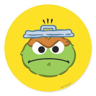 Oscar Angry Face Classic Round Sticker