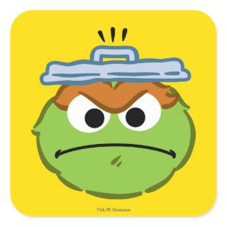 Oscar Angry Face Square Sticker