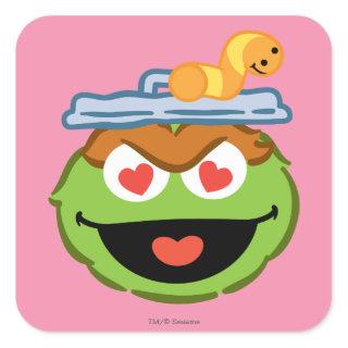 Oscar Smiling Face with Heart-Shaped Eyes Square Sticker