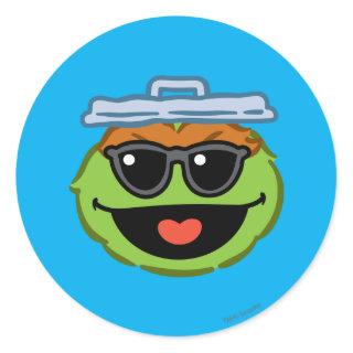 Oscar Smiling Face with Sunglasses Classic Round Sticker