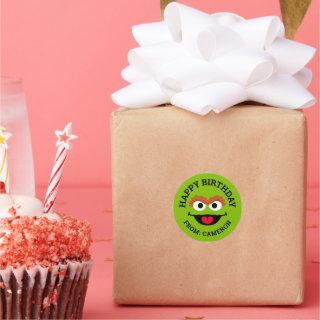 Oscar the Grouch Face | Happy Birthday Classic Round Sticker