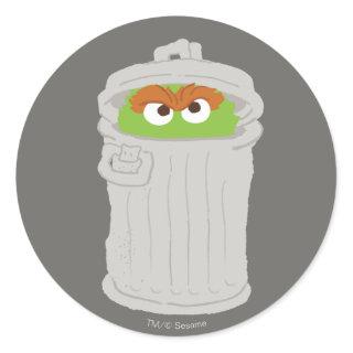 Oscar the Grouch & His Trash Can Classic Round Sticker