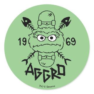 Oscar the Grouch Skate Logo - Aggro 1969 Classic Round Sticker