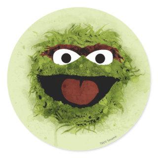Oscar the Grouch | Watercolor Trend Classic Round Sticker