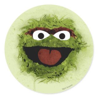 Oscar the Grouch | Watercolor Trend Classic Round Sticker