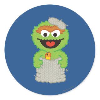 Oscar the Grouch Wool Style Classic Round Sticker