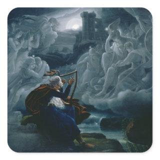 Ossian conjures up the spirits square sticker