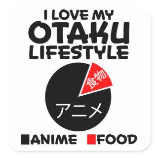 Otaku Anime Girl Manga Cosplay Ramen Japanese Gift Square Sticker