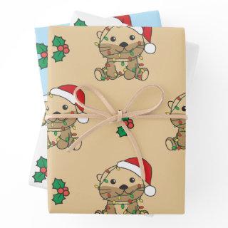Otter Christmas Winter Animals Holiday Otters  Sheets