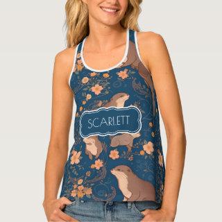 Otter Retro Colorful Personalized Pattern Tank Top