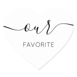 Our Favorite Сalligraphic Favor Gift Heart Sticker