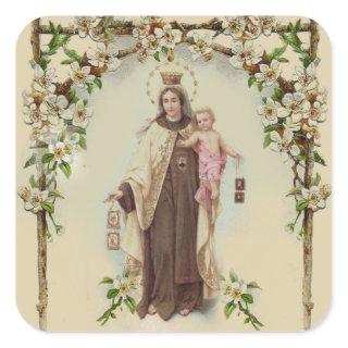 Our Lady of Mount Carmel with the Baby Jesus Square Sticker