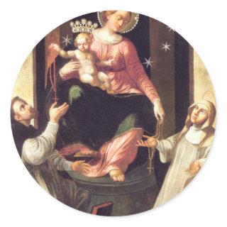 Our Lady Of The Rosary Venerated In Pompeii Classic Round Sticker