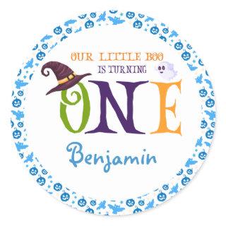 Our Little Boo Turning One, Halloween 1St Birthday Classic Round Sticker