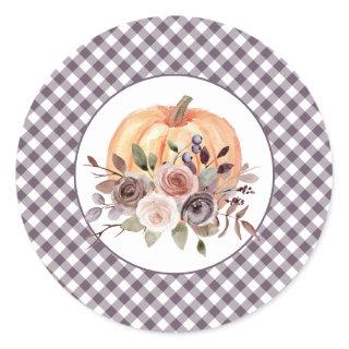 Our Little Pumpkin fall floral first birthday Classic Round Sticker
