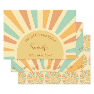 our little sunshine big sun with rays birthday  sheets