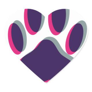 Out of Focus Dog Paw Print Heart Sticker