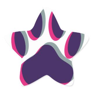 Out of Focus Dog Paw Print Star Sticker