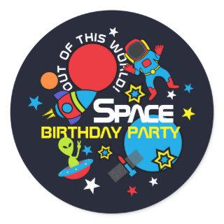 Out of this World!, Birthday Classic Round Sticker