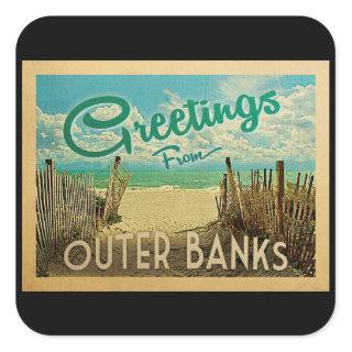Outer Banks Beach Vintage Travel Square Sticker