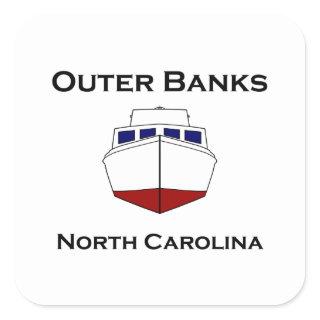 Outer Banks North Carolina Classic Fishing Boat Square Sticker