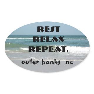 OUTER BANKS STICKER OVAL rest releax repeat