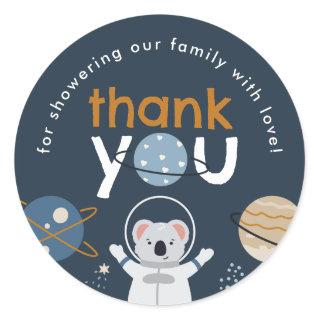 Outer Space Baby Shower Round Favor Stickers