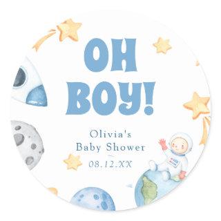 Outer Space Baby Shower Round Sticker