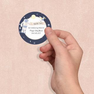 Outer Space Baby Shower Thank You Classic Round Sticker