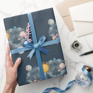 Outer Space Birthday Galaxy Sun Moon Stars Planets