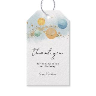 Outer Space First trip around sun Thank You Gift Tags