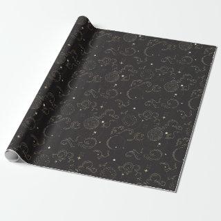 Outer space galaxy planets print