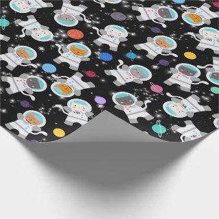 Outer Space Kittens Cat Astronaut Cute Pattern