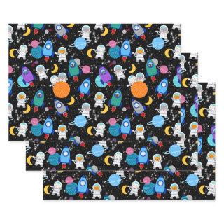 Outer Space Kittens Cat Astronaut Kids Birthday  Sheets