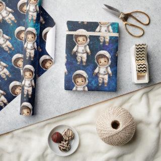 Outer Space Planets Boy First Birthday Wrapping