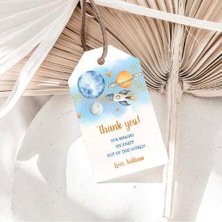Outer Space Planets Rocket Ship Thank you Gift Tags