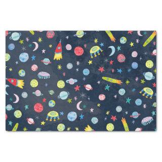 Outer Space UFO Rocket Planet Pattern Gift Tissue Paper