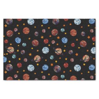 Outer Space Watercolor Planets and Stars  Tissue Paper