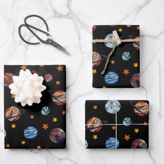 Outer Space Watercolor Planets and Stars   Sheets