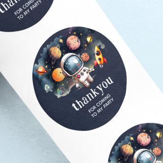 Outerspace Planets Blue Thank You Sticker
